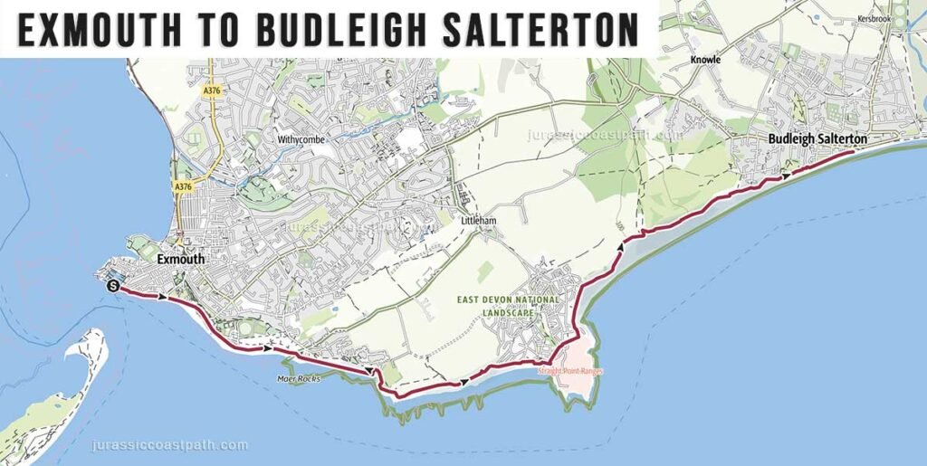 Exmouth to Budleigh Salterton Jurassic Coast Path Map