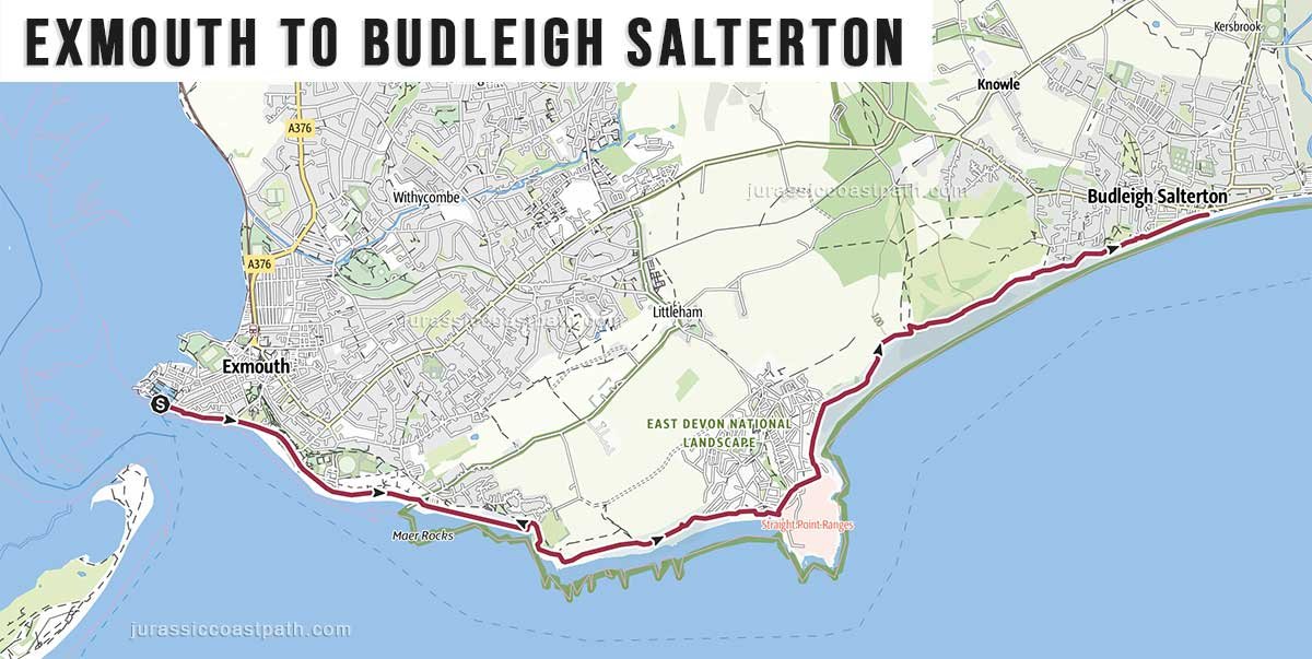 Exmouth to Budleigh Salterton Jurassic Coast Path Map