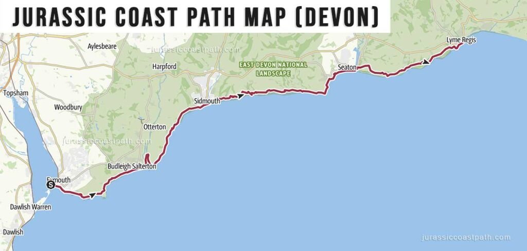 Jurassic Coast Path Map Devon