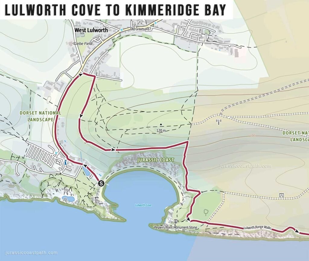Lulworth Cove Alternative Coast Path Map
