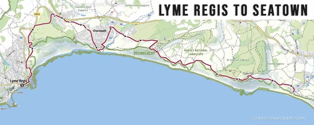 Lyme Regis to Seatown Jurassic Coast Path Map