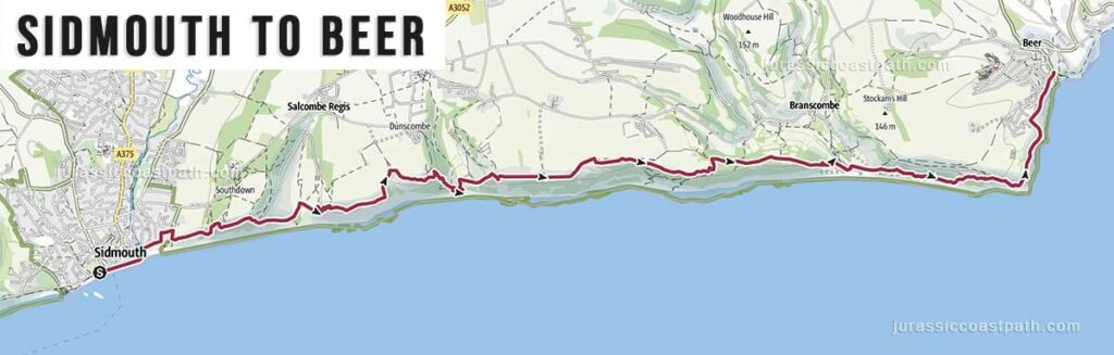 Sidmouth to Beer Jurassic Coast Path Map